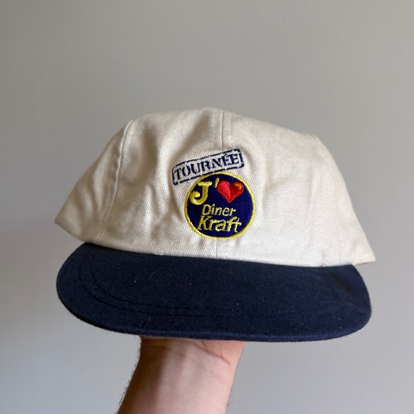 RARE vintage Kraft Dinner French Promo your dad hat 2 tone strap back - Picture 1 of 8